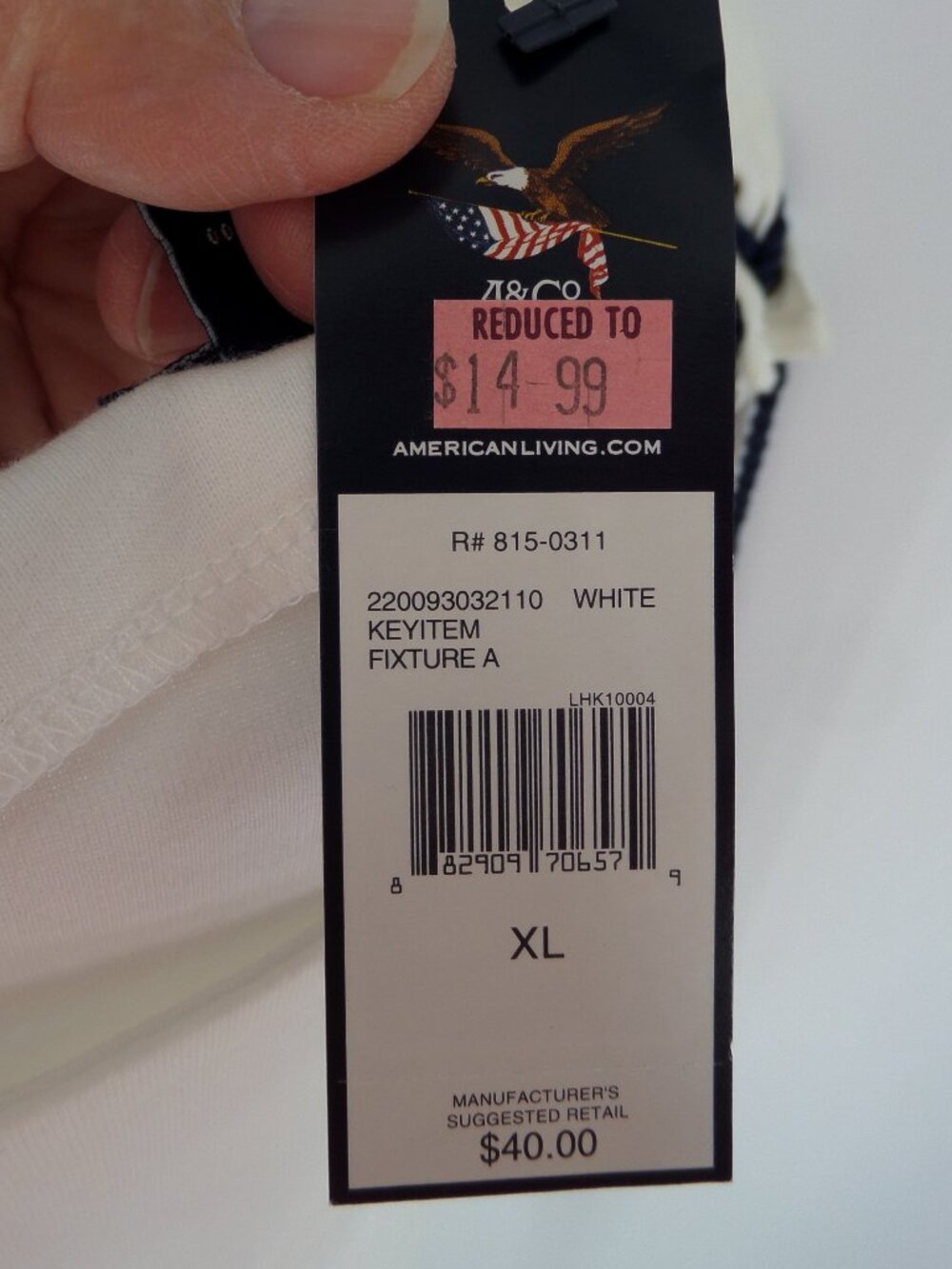 American Living White Cotton Sleeveless Top Size XL NWT - Picture 5 of 8